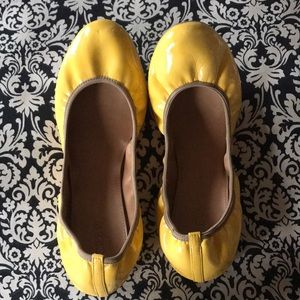 J. Crew yellow scrunch flats